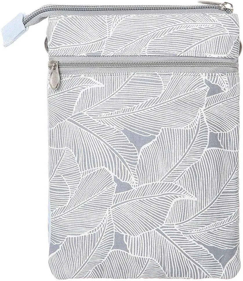 Canvas Cute Crossbody Bags for Women Mini Shoulder Handbag Cell Phone Purse Wallet Leaves Pattern Coin Pouch