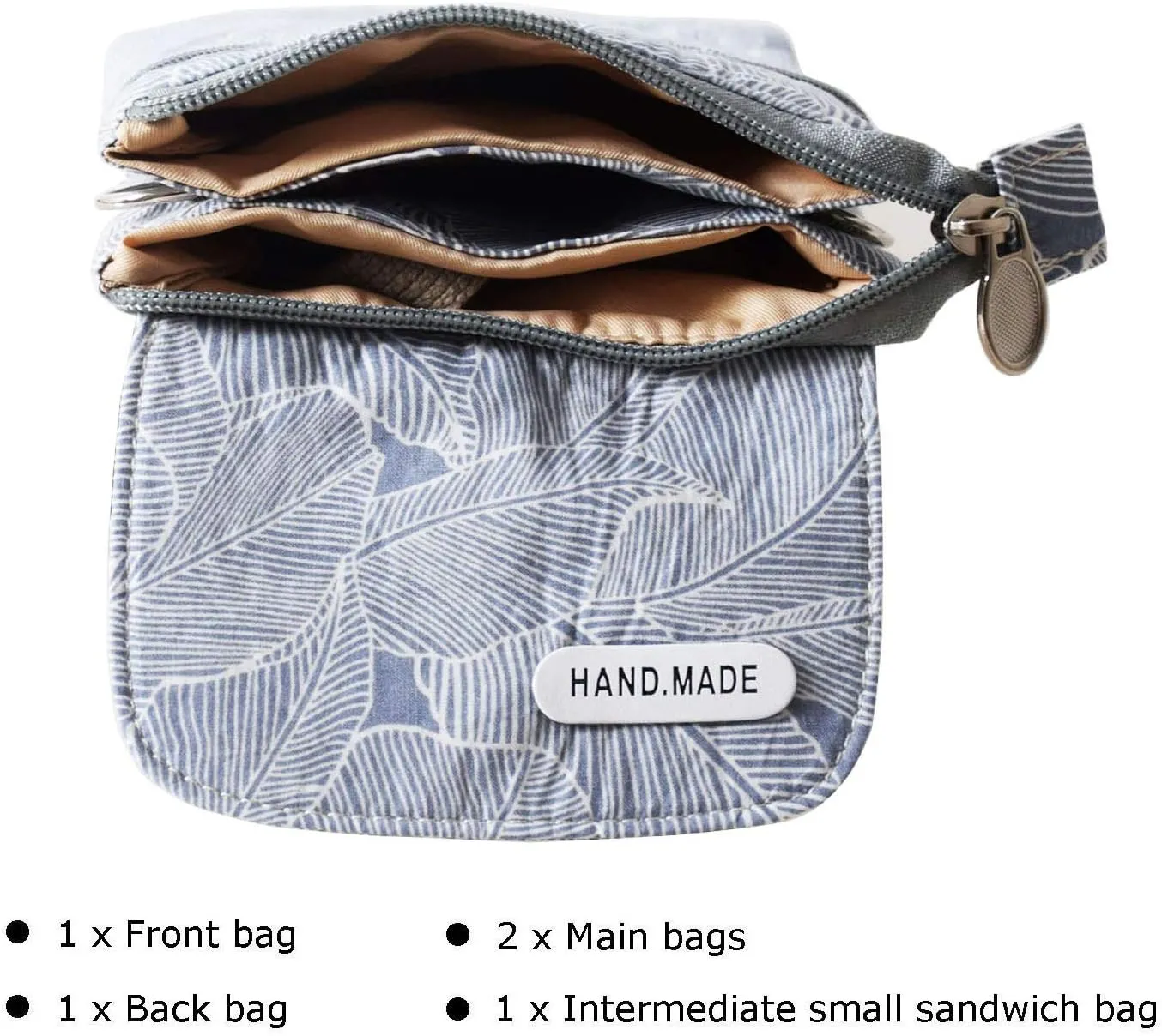 Canvas Cute Crossbody Bags for Women Mini Shoulder Handbag Cell Phone Purse Wallet Leaves Pattern Coin Pouch