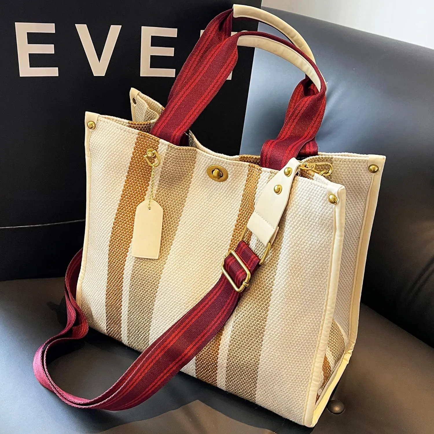 Canvas Tote Bag With Pockets Crossbody Bags for Women,Laptop Hobo Shoulder Bag Hand bags for Work Beach Book Travel Gym