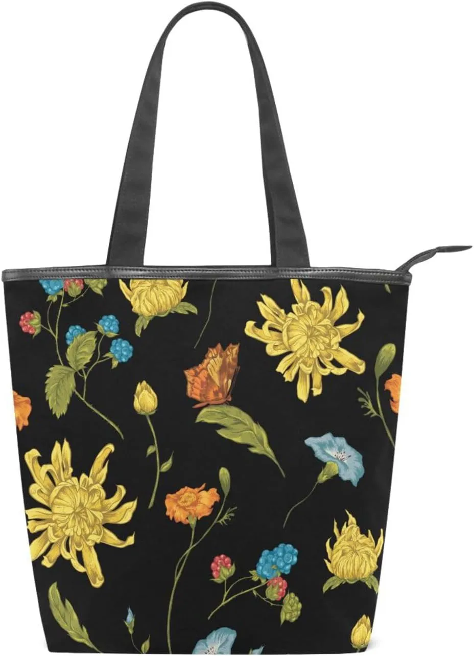 Canvas Tote Bags Purses and Handbags for Women Men Top Handle Ladies Shoulder Bags Multicolored Pattern