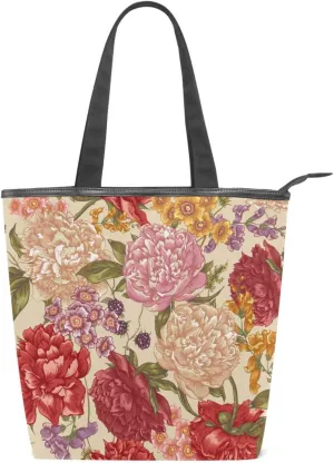 Canvas Tote Bags Purses Handbags for Women Men Top Handle Ladies Shoulder Bags Multicolored Pattern