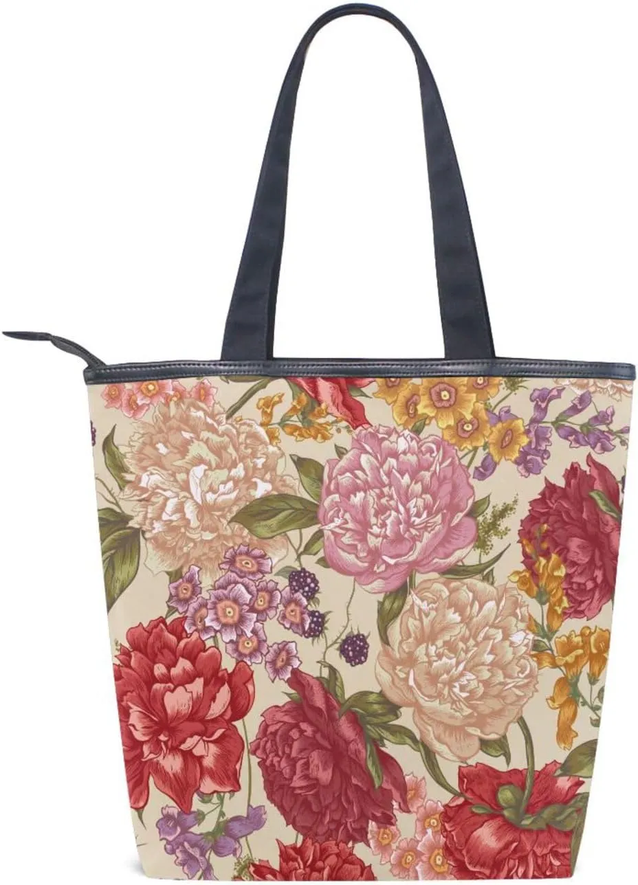Canvas Tote Bags Purses Handbags for Women Men Top Handle Ladies Shoulder Bags Multicolored Pattern