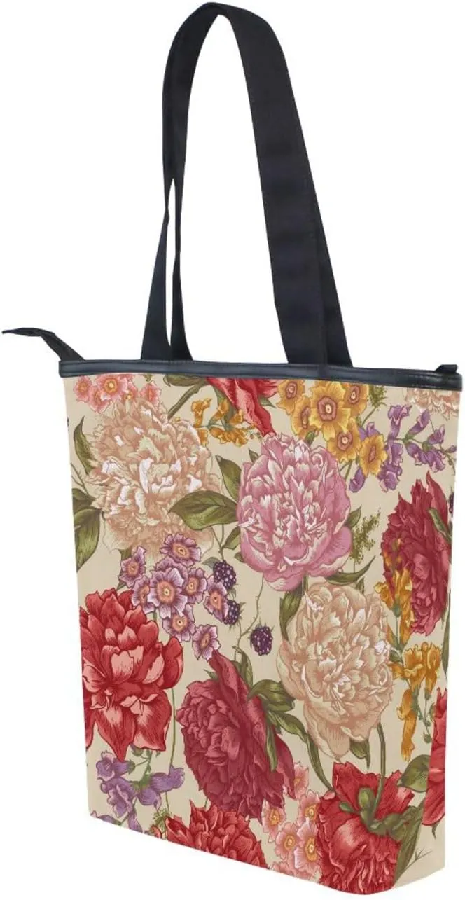 Canvas Tote Bags Purses Handbags for Women Men Top Handle Ladies Shoulder Bags Multicolored Pattern