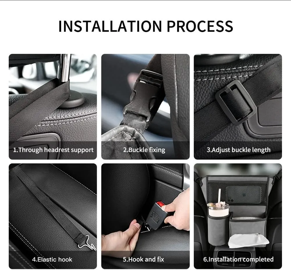 Car Handbag Holder,Front Seat Car Organizer Storage Hanging Portable Between Seat Car Organizer Net Pocket Handbag Holder for Phone Coin,Black