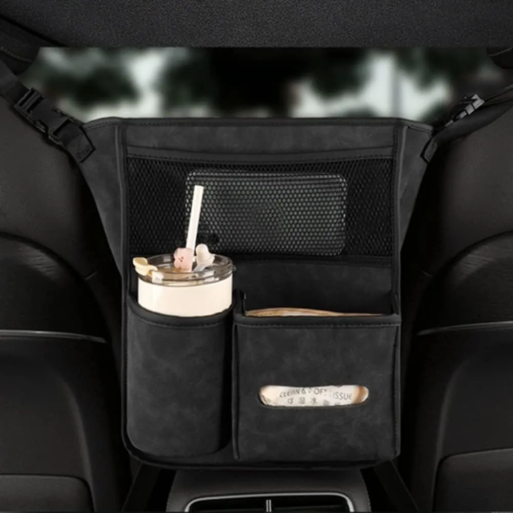 Car Handbag Holder,Front Seat Car Organizer Storage Hanging Portable Between Seat Car Organizer Net Pocket Handbag Holder for Phone Coin,Black
