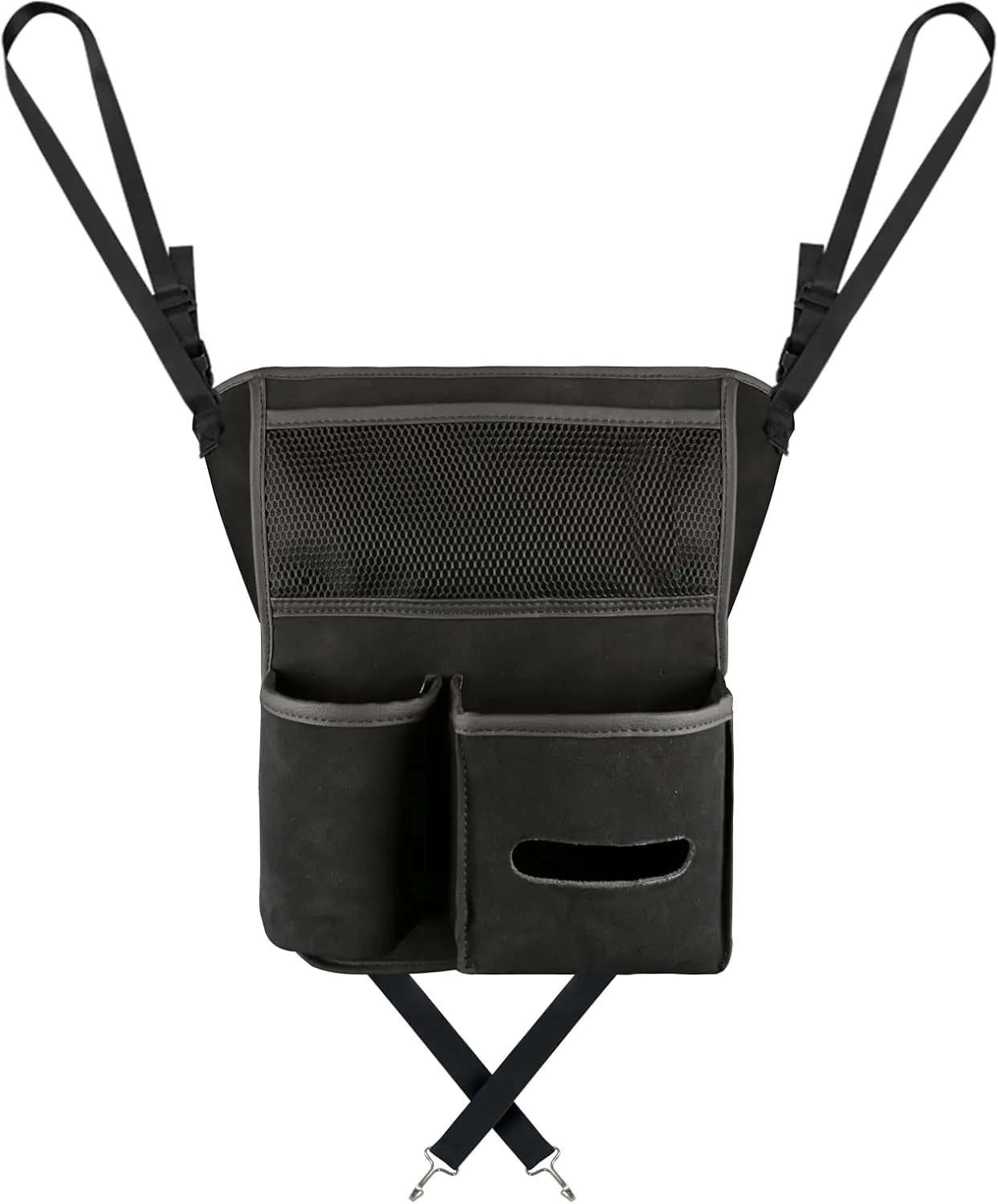 Car Handbag Holder,Front Seat Car Organizer Storage Hanging Portable Between Seat Car Organizer Net Pocket Handbag Holder for Phone Coin,Black