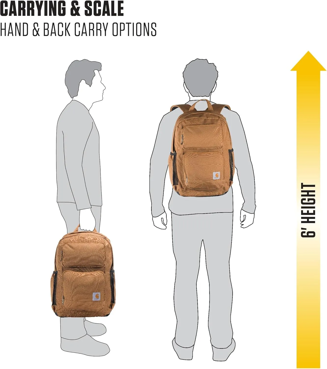 Carhartt 28L Backpack, Durable Pack with Laptop Sleeve and Duravax Abrasion Resistant Base, Everyday Dual Compartment (Black), One Size