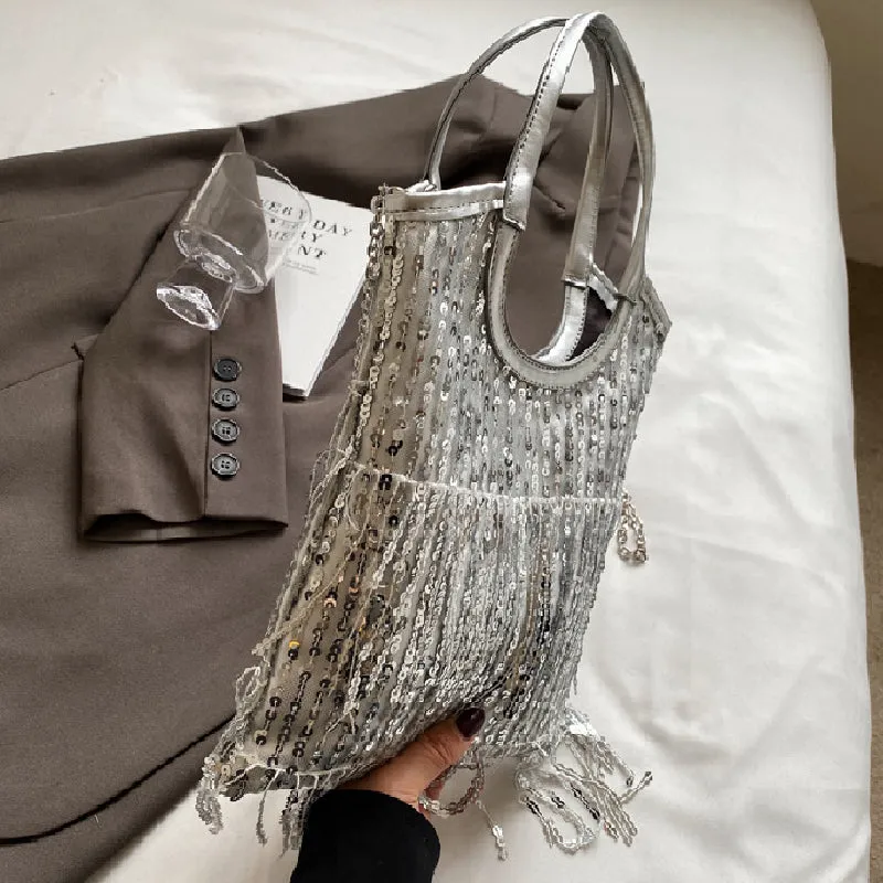 Casual Sequins On-time delivery Chains Patchwork Curated collection Tassel Bags