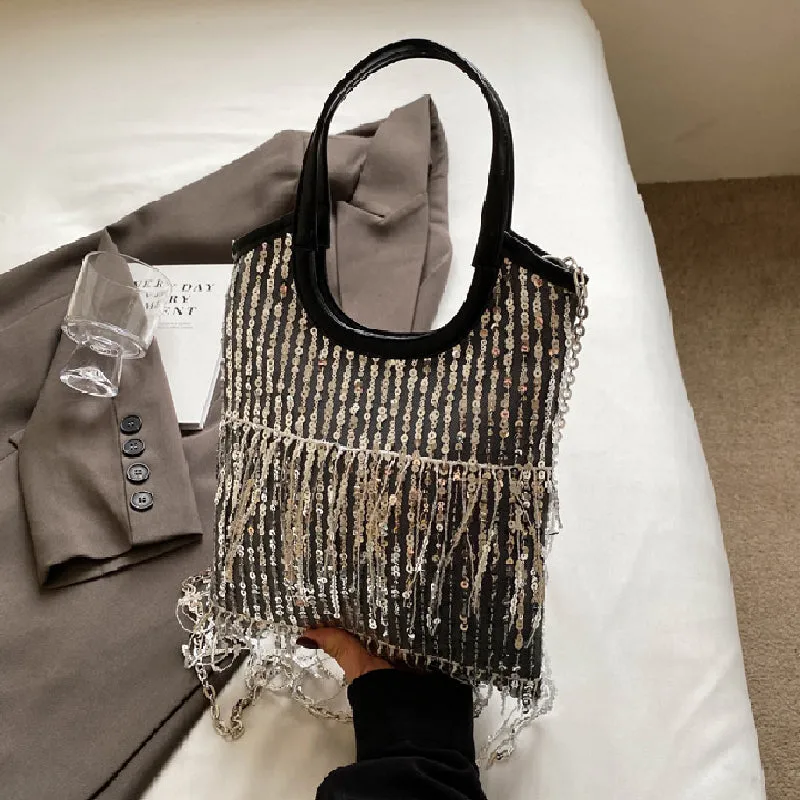 Casual Sequins On-time delivery Chains Patchwork Curated collection Tassel Bags