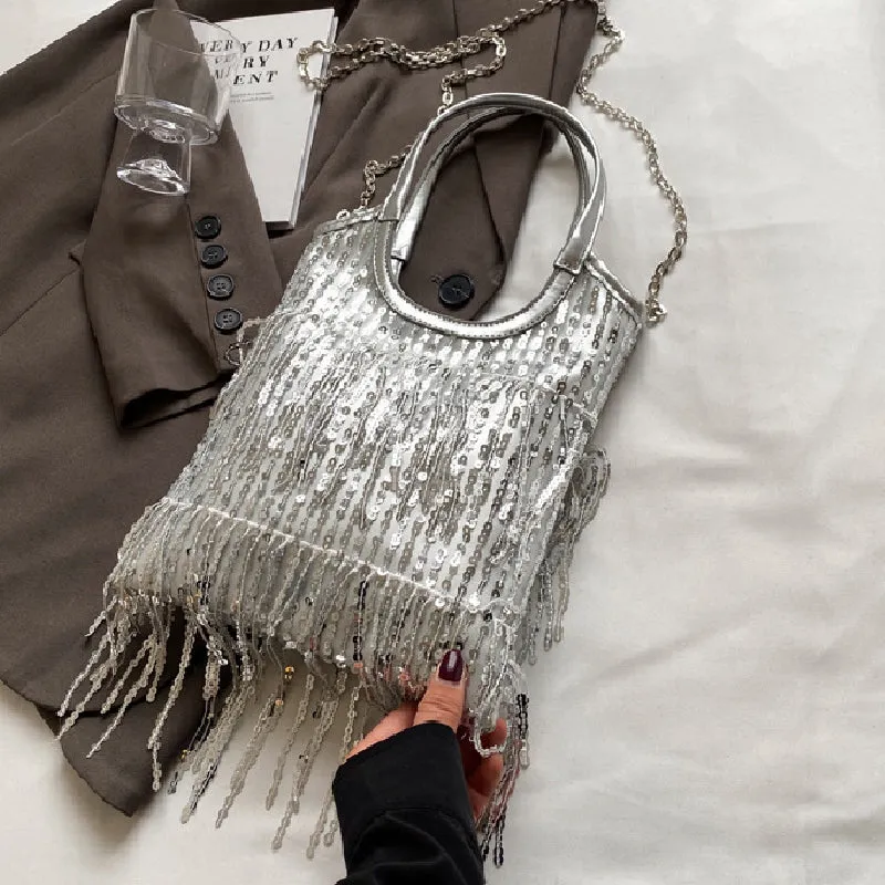 Casual Sequins On-time delivery Chains Patchwork Curated collection Tassel Bags