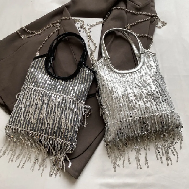 Casual Sequins On-time delivery Chains Patchwork Curated collection Tassel Bags