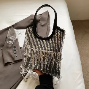 Casual Sequins On-time delivery Chains Patchwork Curated collection Tassel Bags