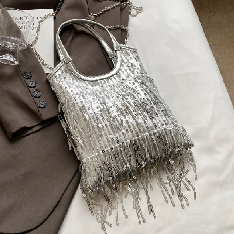Casual Sequins On-time delivery Chains Patchwork Curated collection Tassel Bags