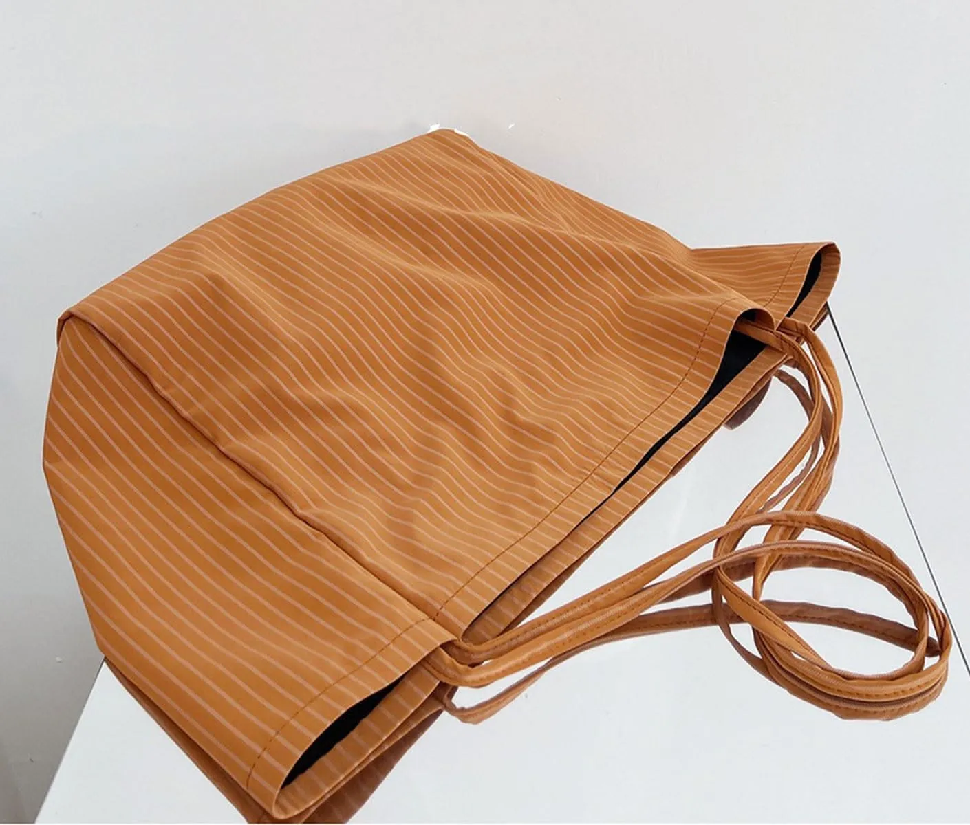 Casual Striped Large Tote Bag for Women Reusable Grocery Shopping Shoulder Bags Beach Work, Brown