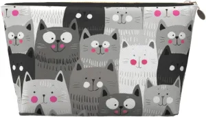Cat Pattern Cosmetic Bag Travel Makeup Bag Organizer Toiletry Bag with Zipper Storage Pouch Coin Purse Brushes for Women Girls Gifts