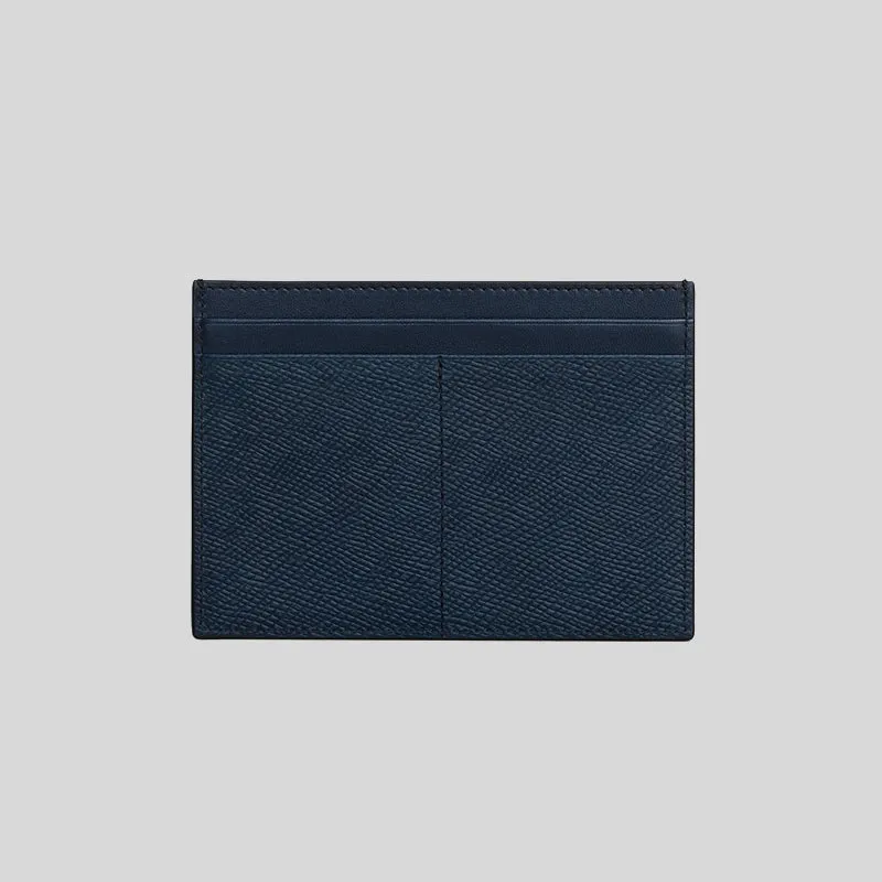 CELINE Multifunction Card Holder In Grained Leather Navy RS-10B763