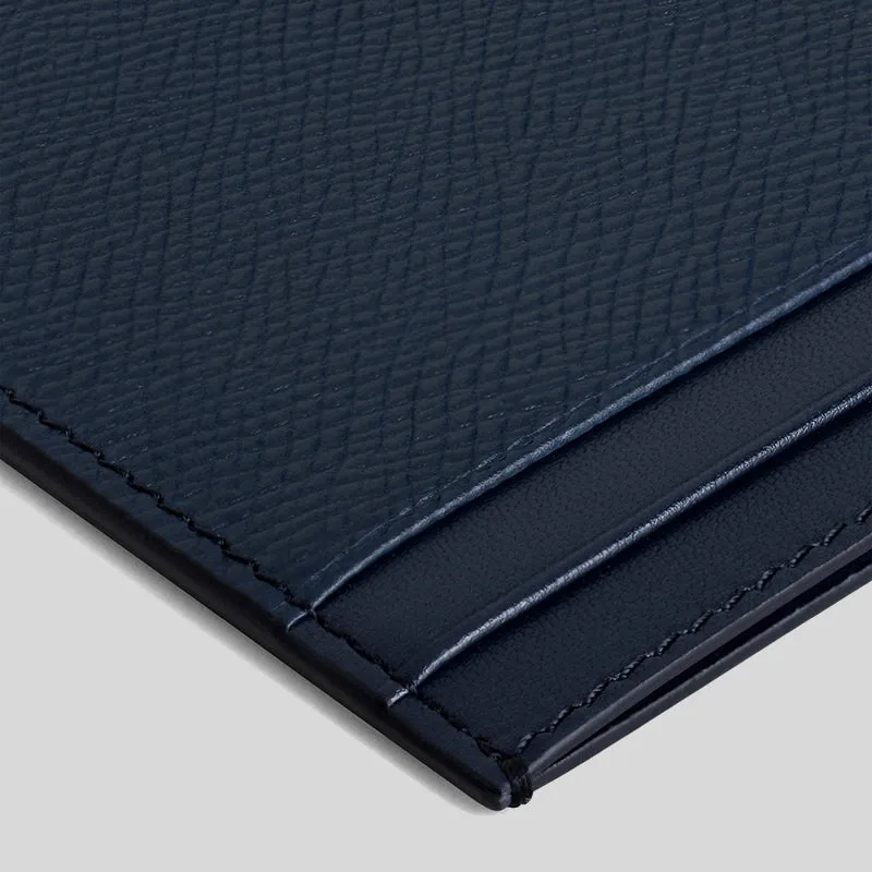 CELINE Multifunction Card Holder In Grained Leather Navy RS-10B763
