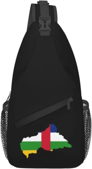 Central African Republic Terrain Map Crossbody Bags For Women Men Chest Backpack Gym Shoulder Bag Travel Outdoor Sports Casual Crossbody Bags