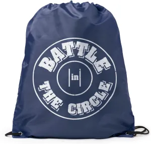 ChalkTalkSPORTS Wrestling Battle In Circle Drawstring Bag | Navy Sports Bag