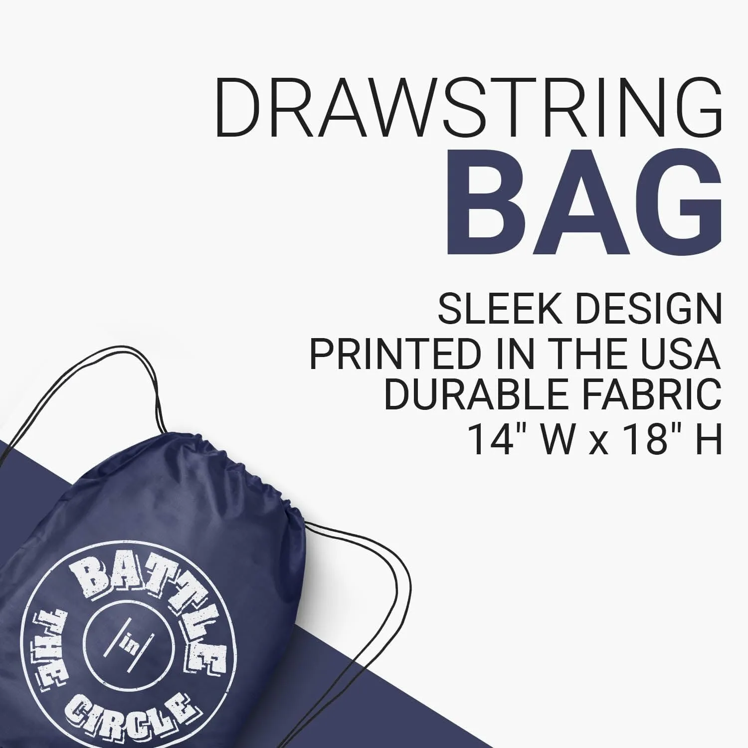 ChalkTalkSPORTS Wrestling Battle In Circle Drawstring Bag | Navy Sports Bag