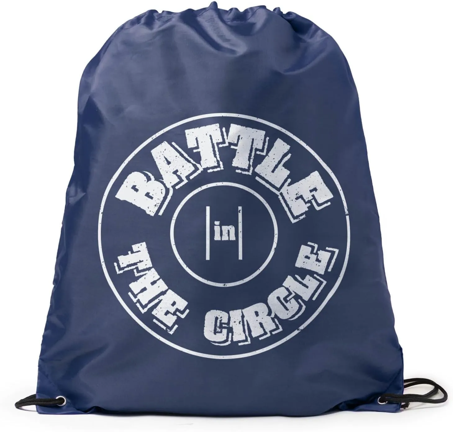 ChalkTalkSPORTS Wrestling Battle In Circle Drawstring Bag | Navy Sports Bag