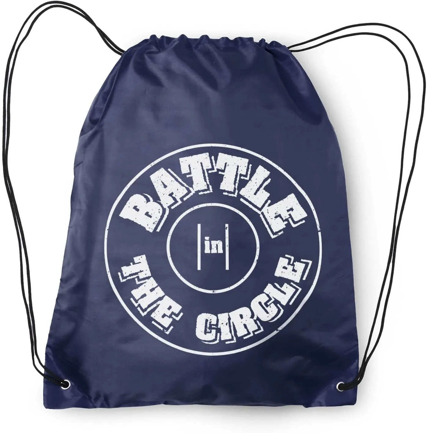 ChalkTalkSPORTS Wrestling Battle In Circle Drawstring Bag | Navy Sports Bag