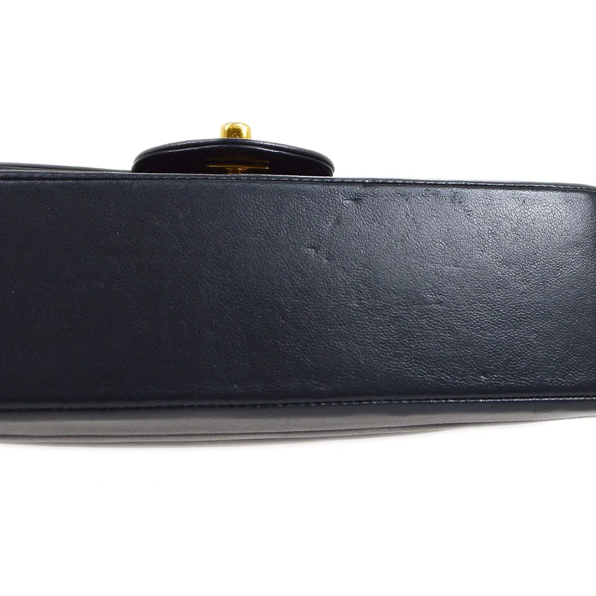 CHANEL 1991-1994 Vertical Flap Small Navy Lmabskin