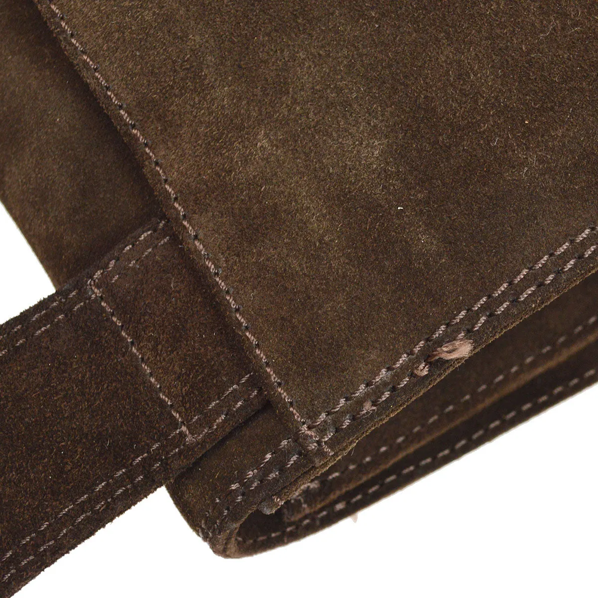 CHANEL 1997-1999 Brown Suede Logo Shoulder Bag 33320