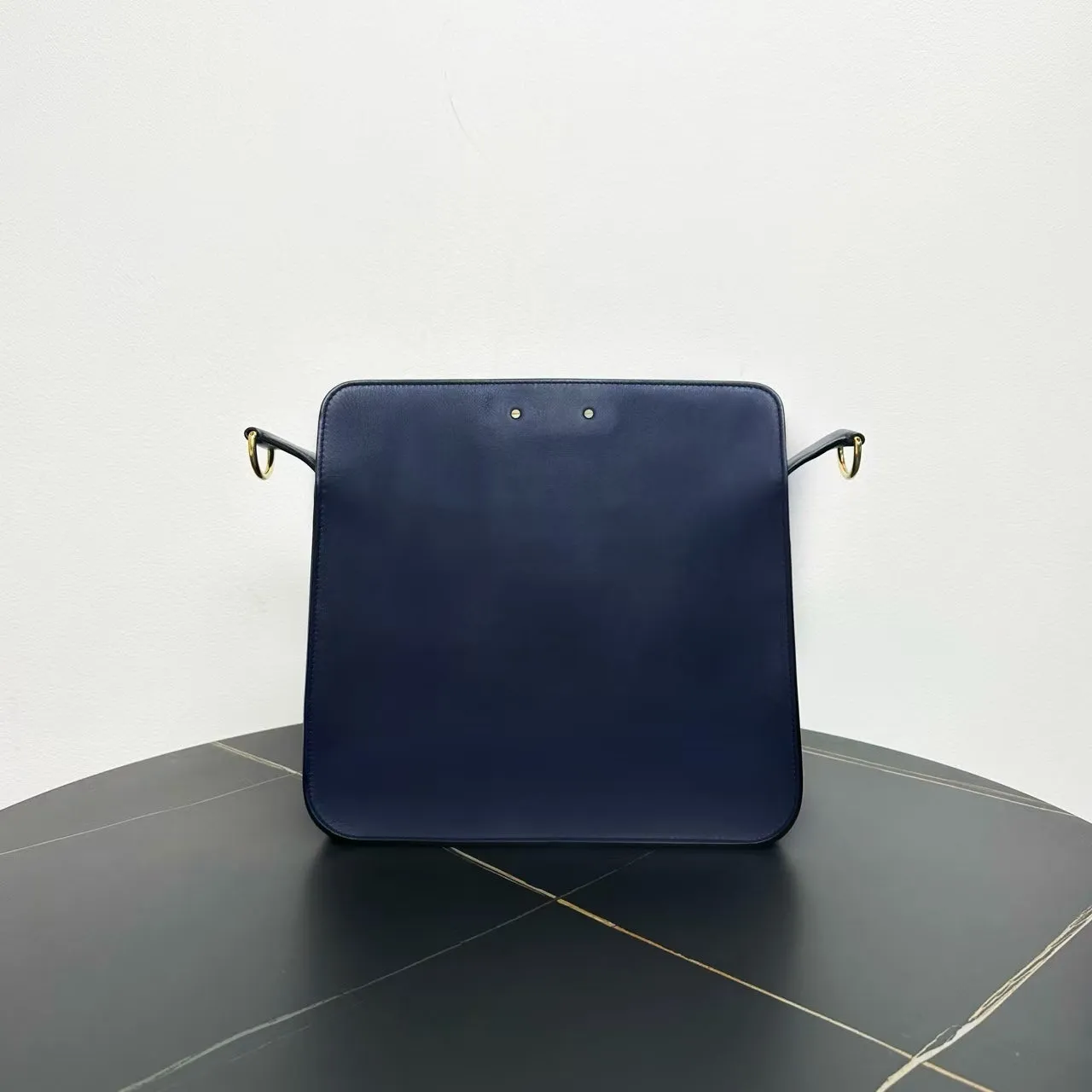Chanel Classic Navy Leather Shoulder Bag
