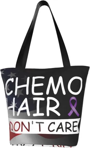 Chemo Hair Don'T Care Pancreatic Cancer Fashion Shoulder Bag Large Capacity For Man Or Woman