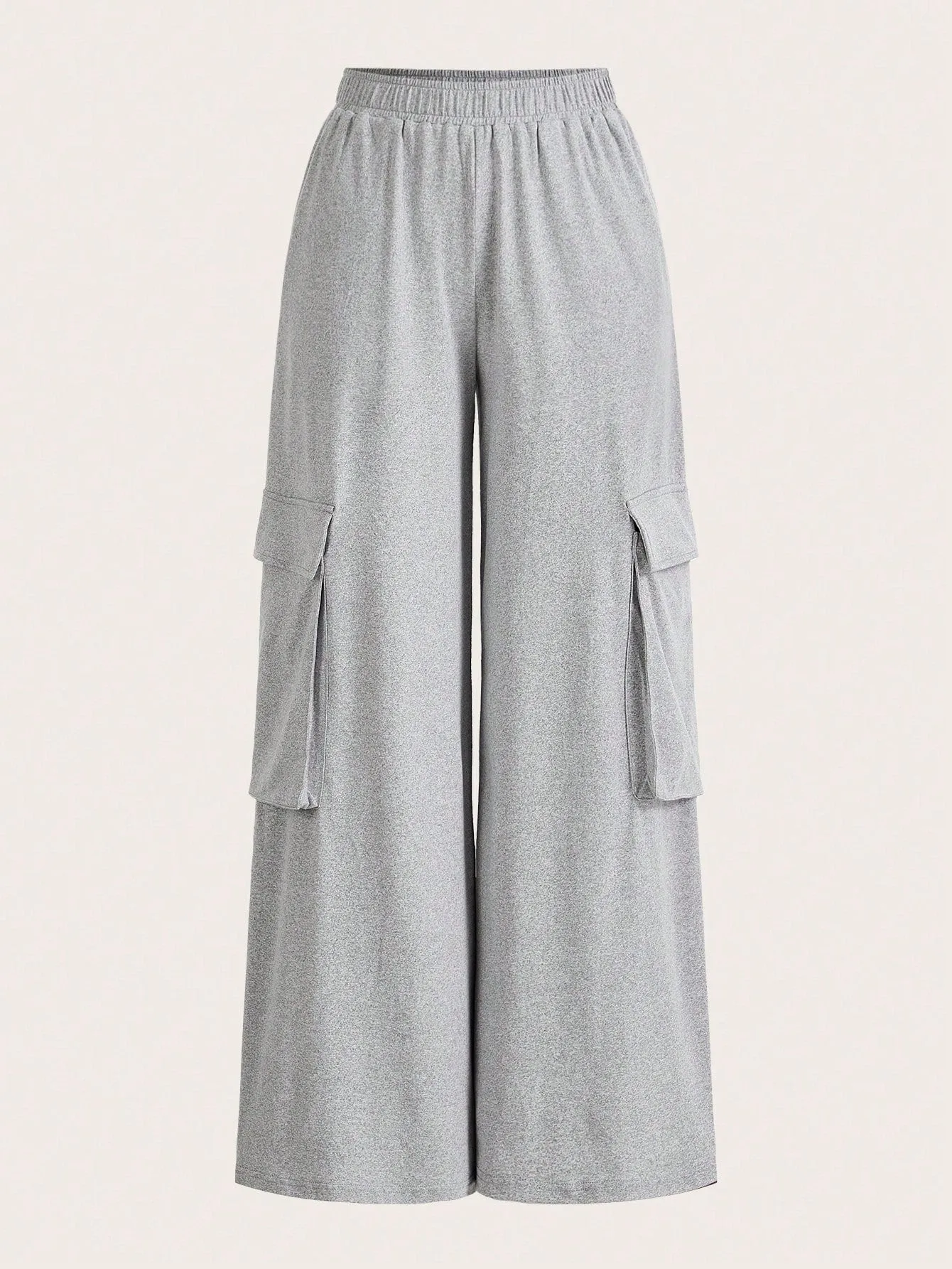 Cherry Vibes: Pantalones Grises Florales de Pierna Ancha