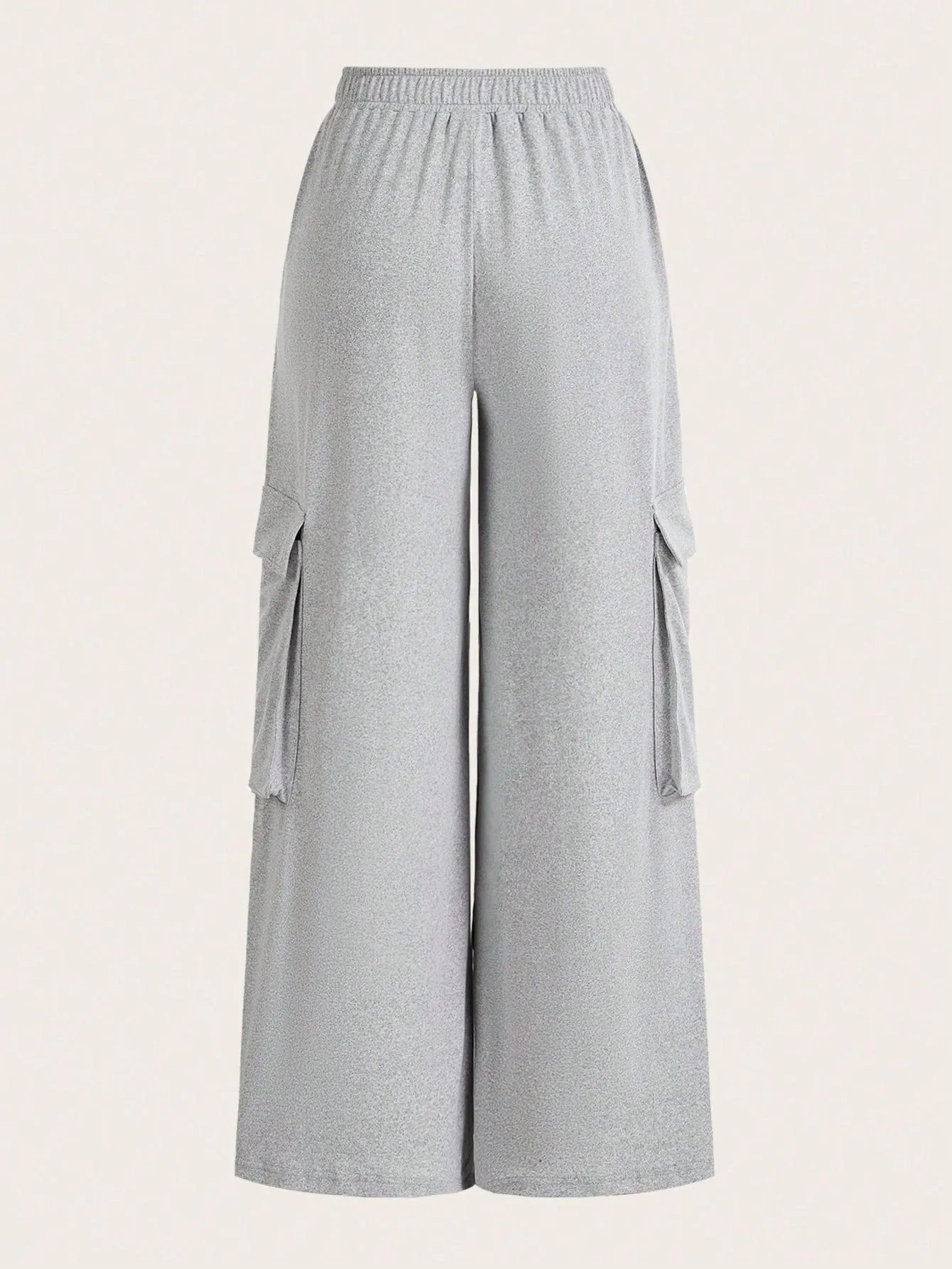 Cherry Vibes: Pantalones Grises Florales de Pierna Ancha