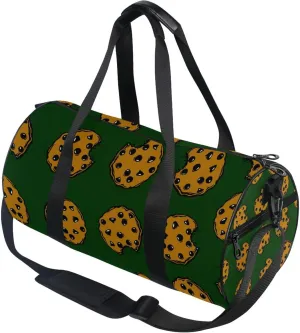 Chocolate Chip Cookies Pattern Gym Duffle Bag for Women Men Sports Fitness Bag Workout Travel Gymnastics Dance Ballet