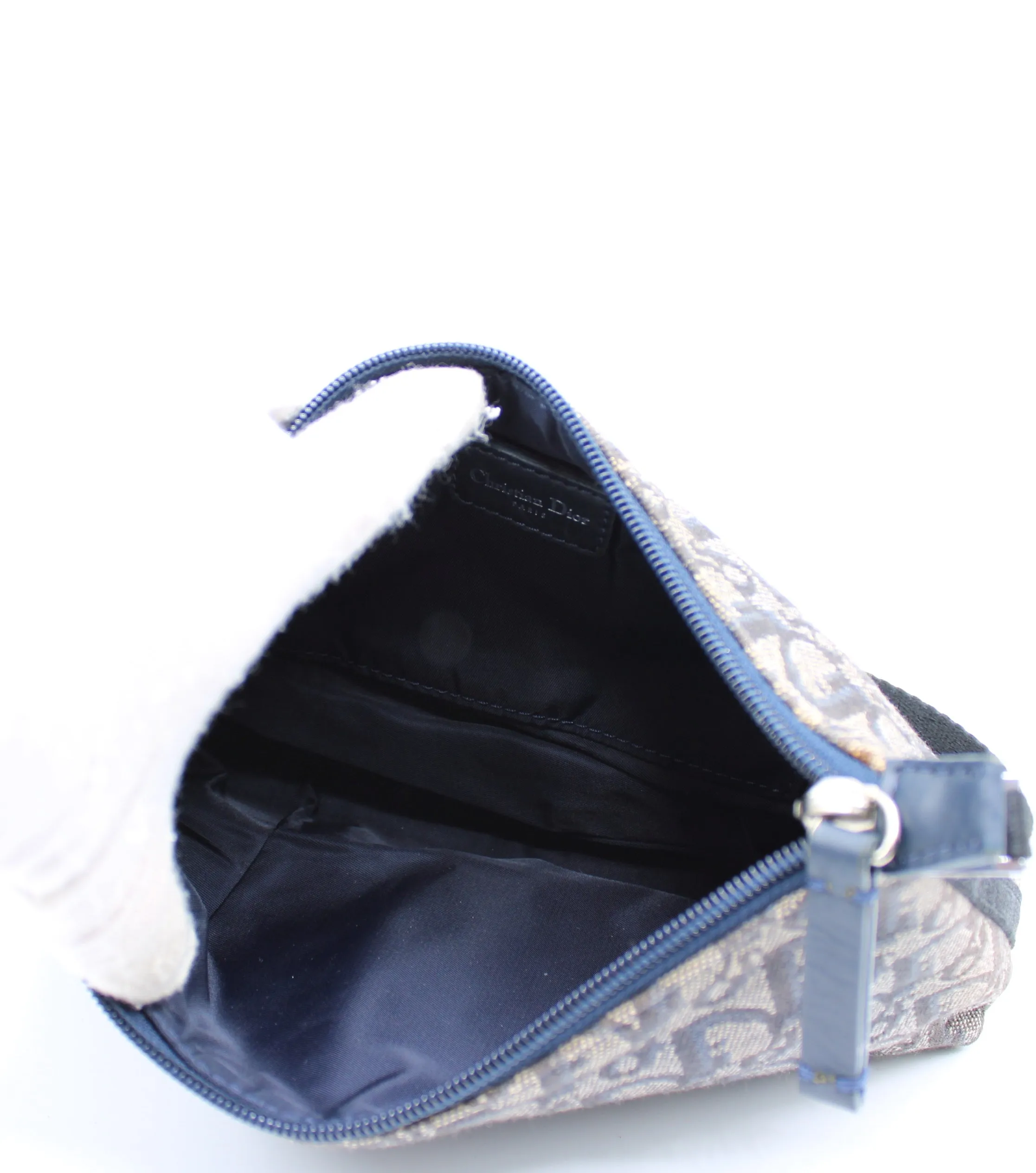 Christian Dior Dark Navy Monogram Trotter Pouch Leather Strap