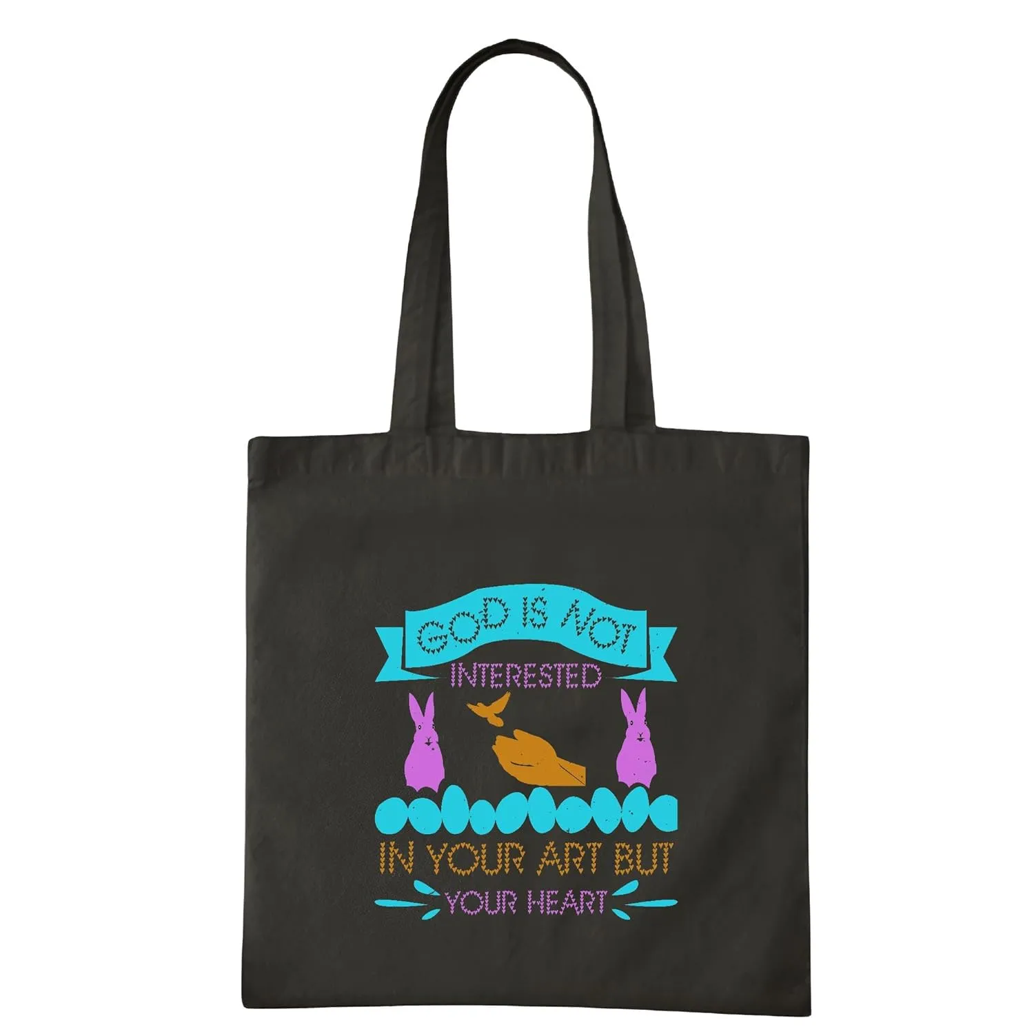 Christian Gifts for True Spiritual Seekers Divine Appreciation and Worship Navy Black Multicolor Canvas Tote Bag