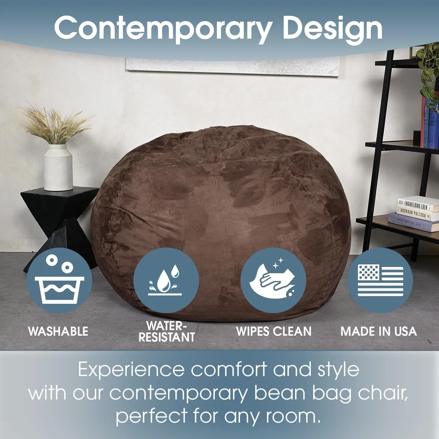 Christopher Knight Home Waldo 5 Foot Bean Bag, 5 Ft, French Roast