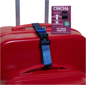 Cincha Add A Bag Luggage Strap Connectors - Connect Multiple Suitcases and Bags - Airport Travel Accessories - As Seen on Shark Tank - 2pcs (Navy)