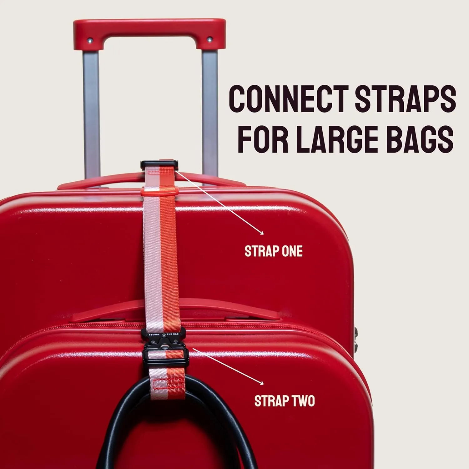 Cincha Add A Bag Luggage Strap Connectors - Connect Multiple Suitcases and Bags - Airport Travel Accessories - As Seen on Shark Tank - 2pcs (Navy)