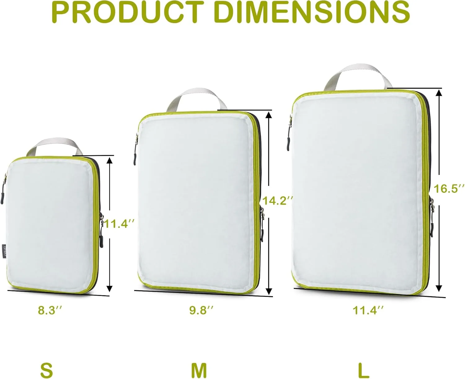 Cipway Mesh Compression Packing Cubes, Ultralight See Through Luggage Organizer Bags, Travel Essentials for Carry on Suitcase（3 Pcs,White）