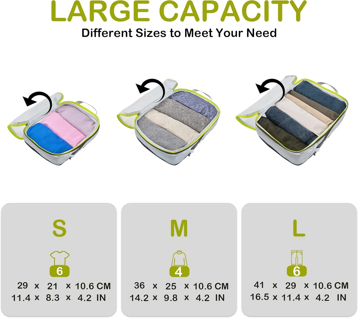 Cipway Mesh Compression Packing Cubes, Ultralight See Through Luggage Organizer Bags, Travel Essentials for Carry on Suitcase（3 Pcs,White）