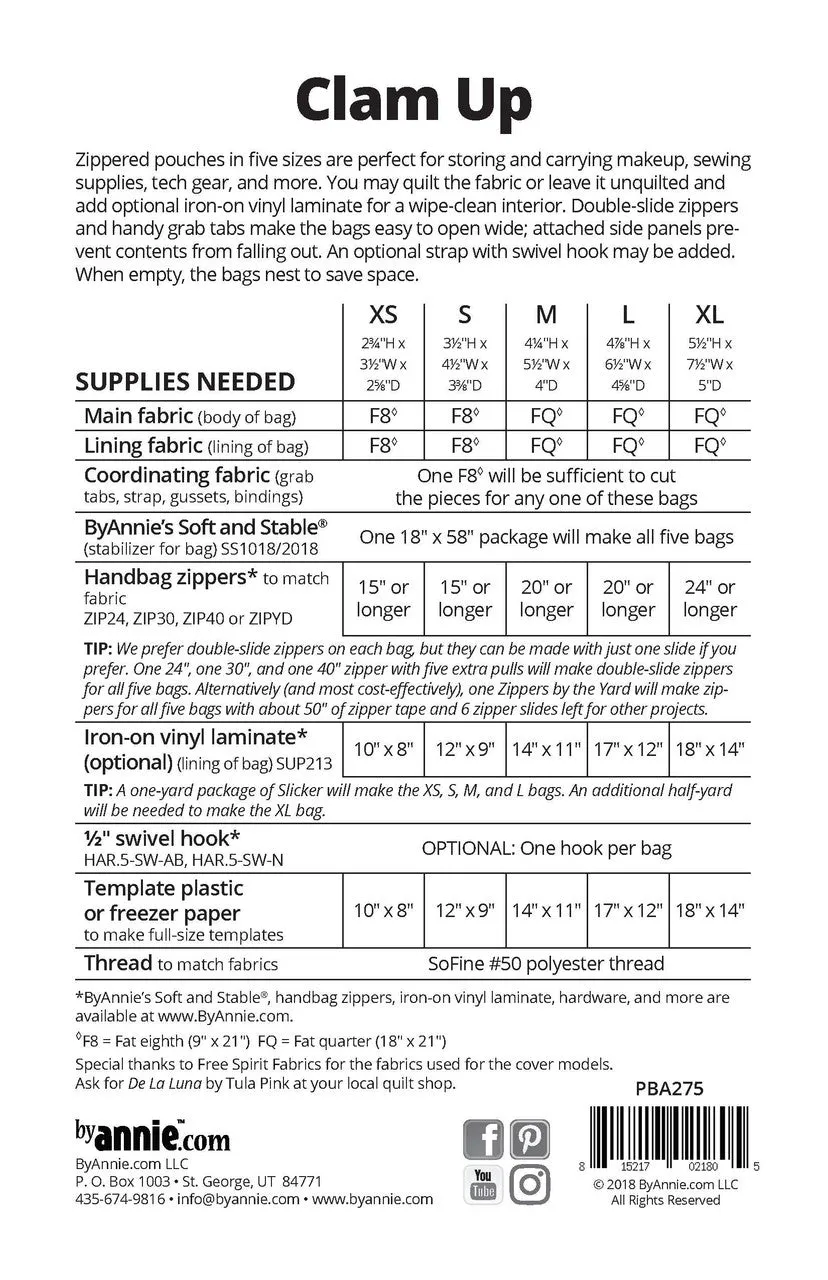 Clam Up Pattern ByAnnie