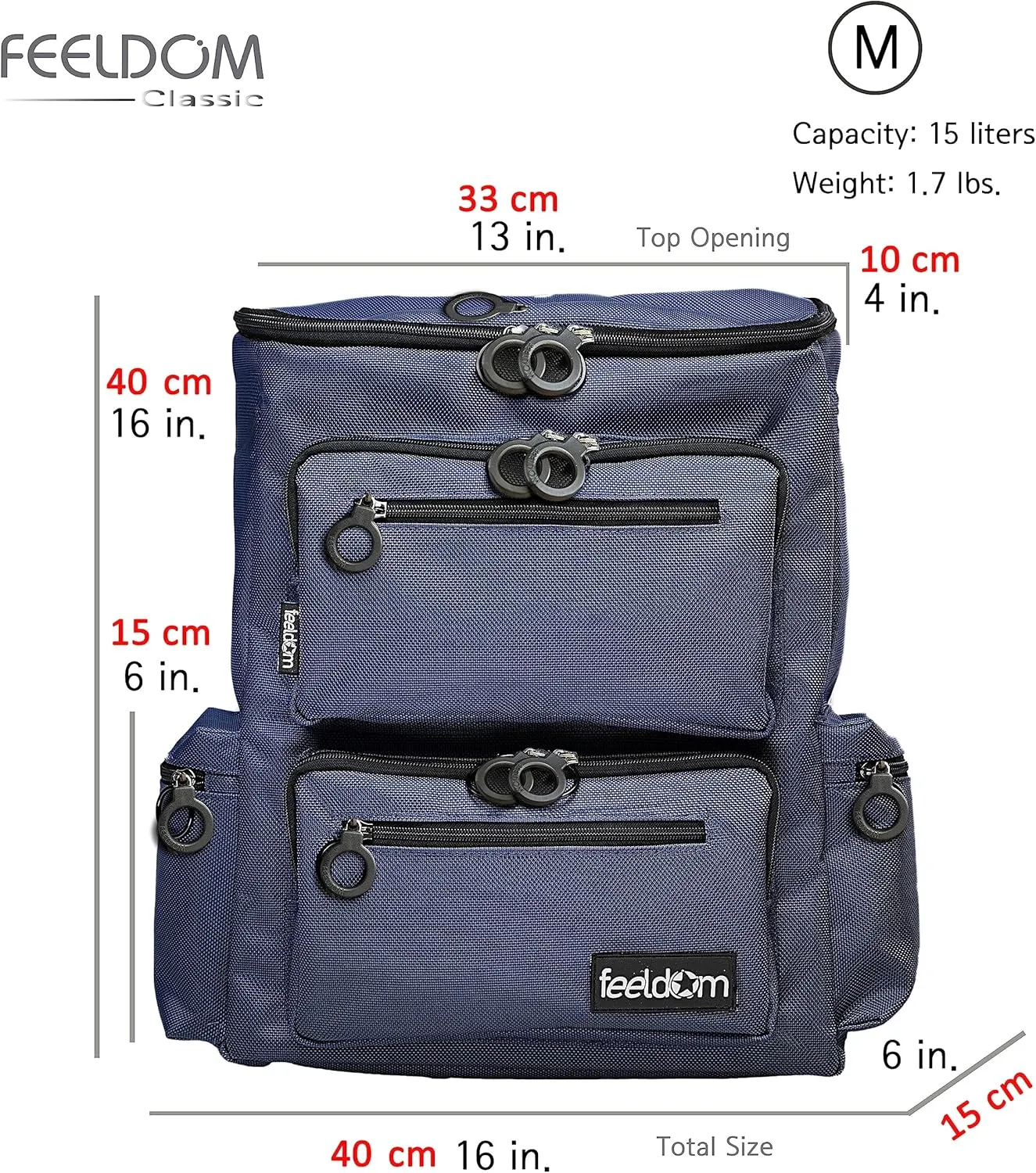 Classic Adaptive Wheelchair Backpack for Back of Chair – 20L EZ-Access Laptop Wheelchair Bag – Mobility Scooter & Electric Wheelchair Accessories, Navy Blue/Aqua