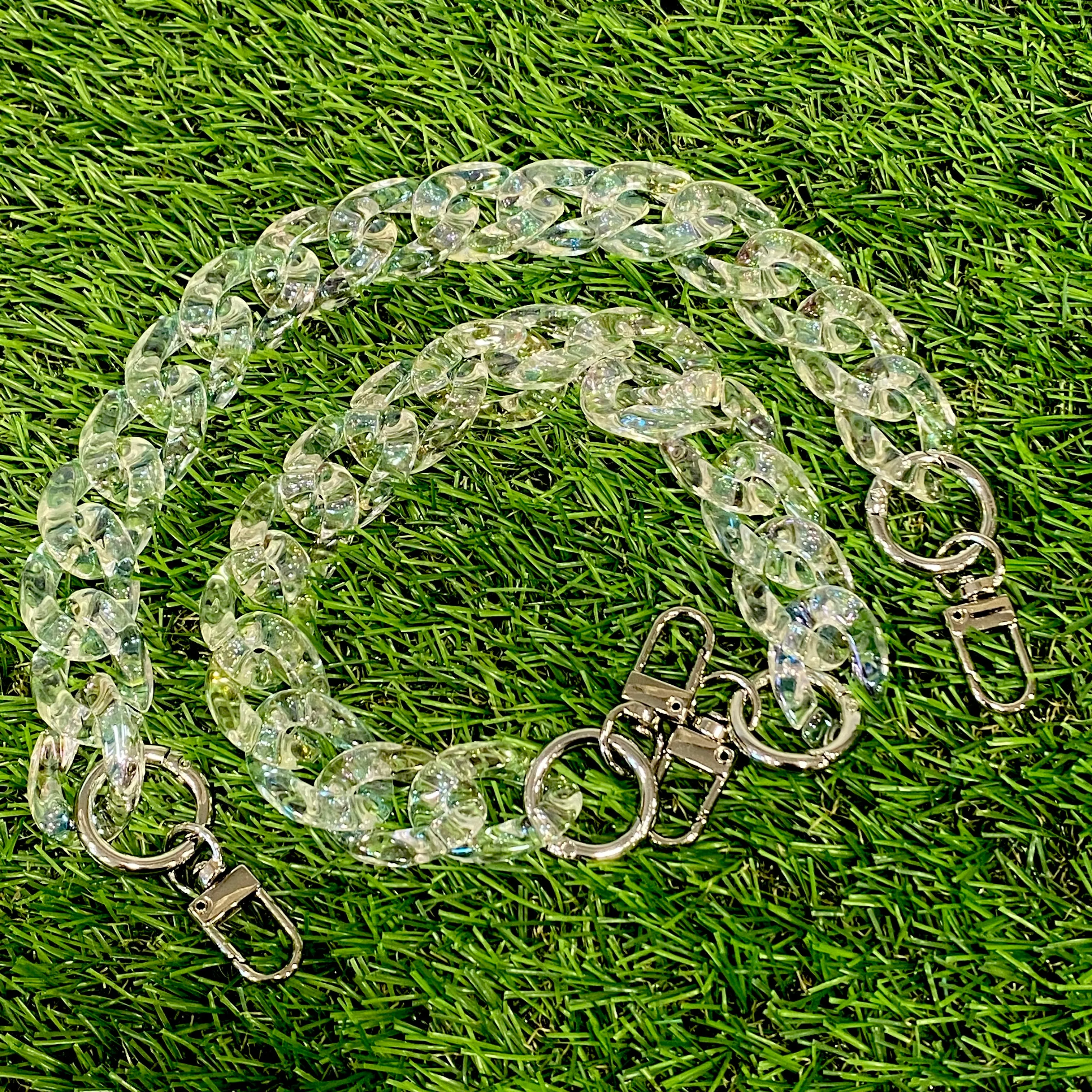 Clear Iridescent Chain Handles