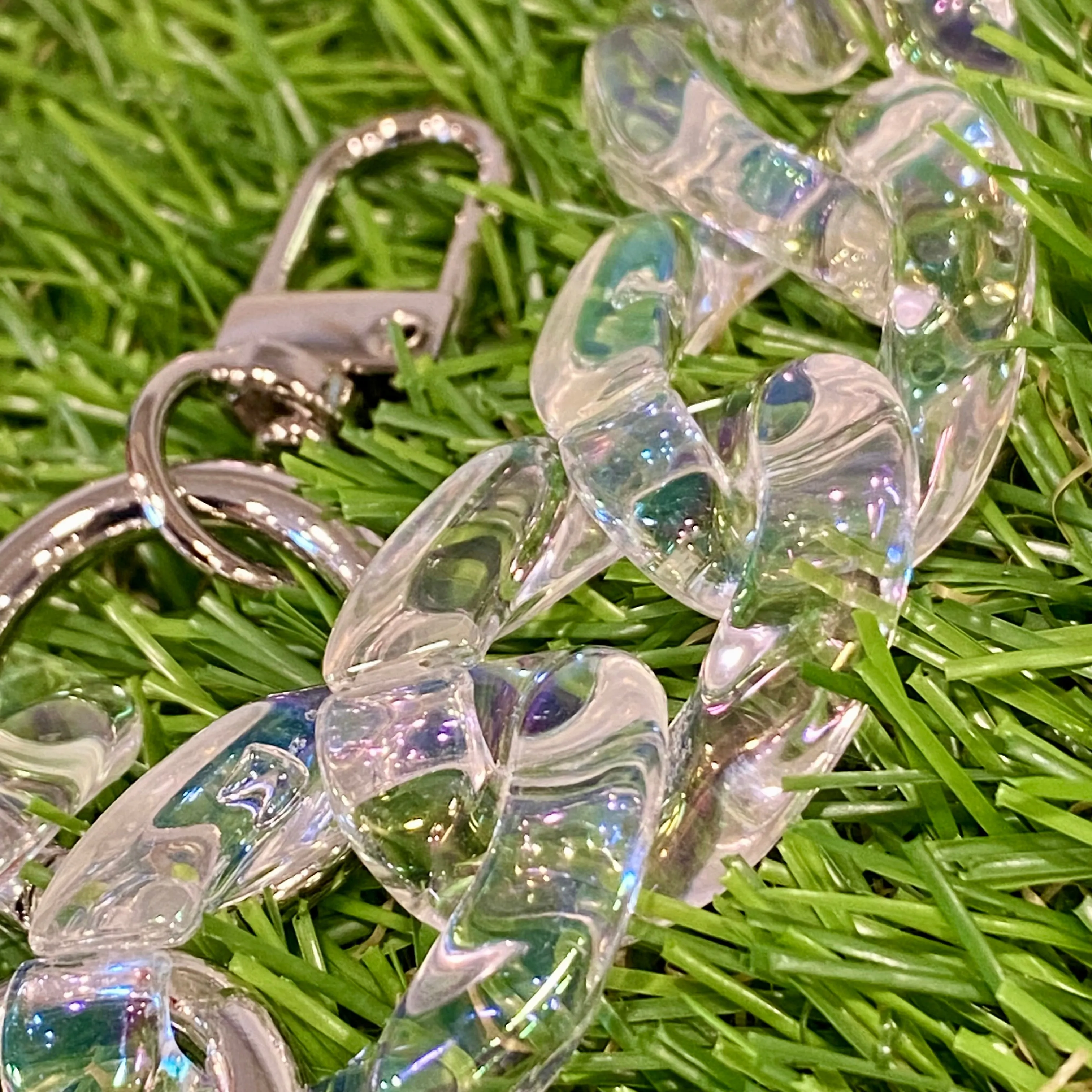 Clear Iridescent Chain Handles