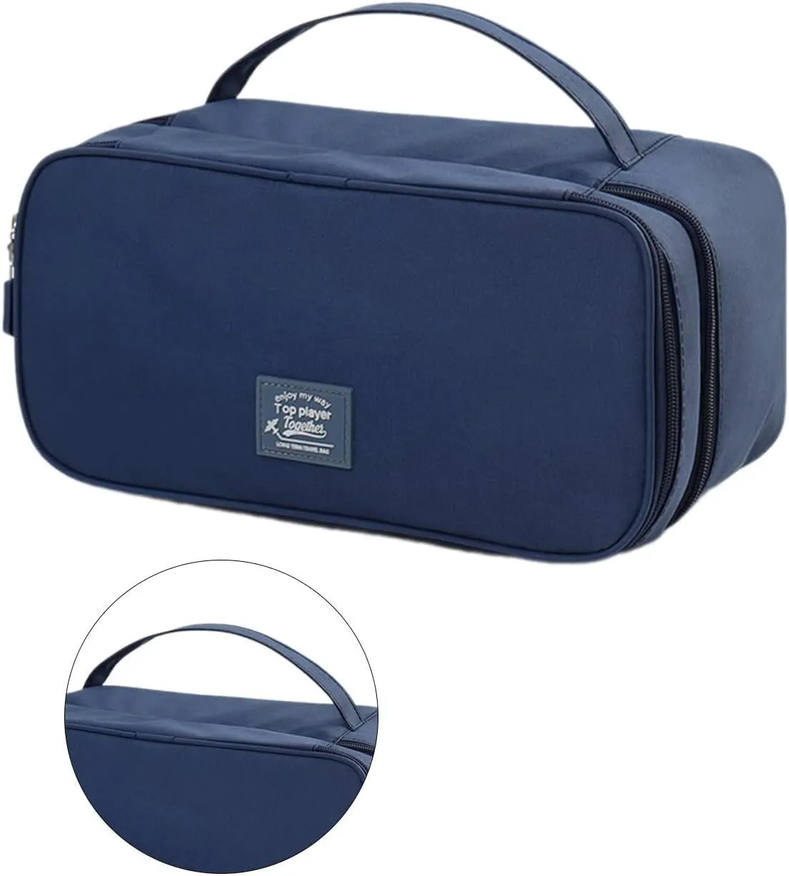 Clothes Organizer Double Layer Bra Bags Underwear Organize Storage Bag Portable Bra Packing Cube Indoor Storage Boxes Household Goods Convenience and Tidinessm,Bathroom Accessories(Blue navy)