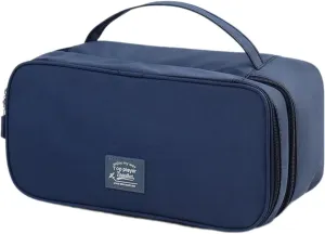 Clothes Organizer Double Layer Bra Bags Underwear Organize Storage Bag Portable Bra Packing Cube Indoor Storage Boxes Household Goods Convenience and Tidinessm,Bathroom Accessories(Blue navy)