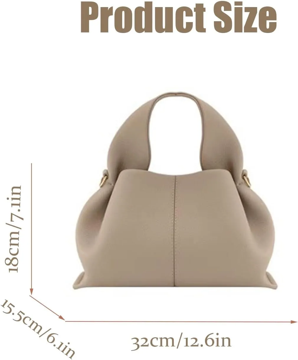 Cloud Silhouette Leather Handbag，Designer Leather Shoulder Bags, Retro Crossbody bag ，Purse Casual Dumpling Hobo Bag