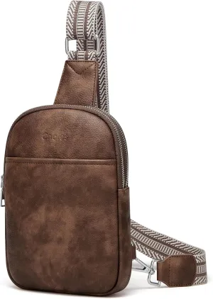 Cnoles Small Sling Bag for Women Vegan Leather Crossbody Fashion Fanny Pack Purse Travel Chest Bag for Women