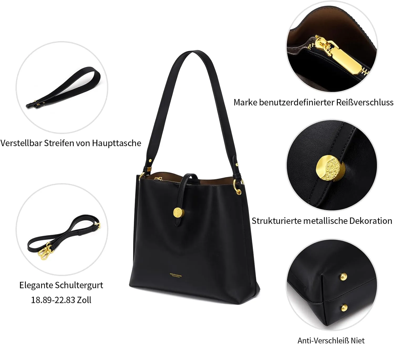 Cnoles Women Genuine Leather Designer Tote Bags Purses And Handbags For Women Fashion Ladies Top Handle Shoulder Satchel Bag