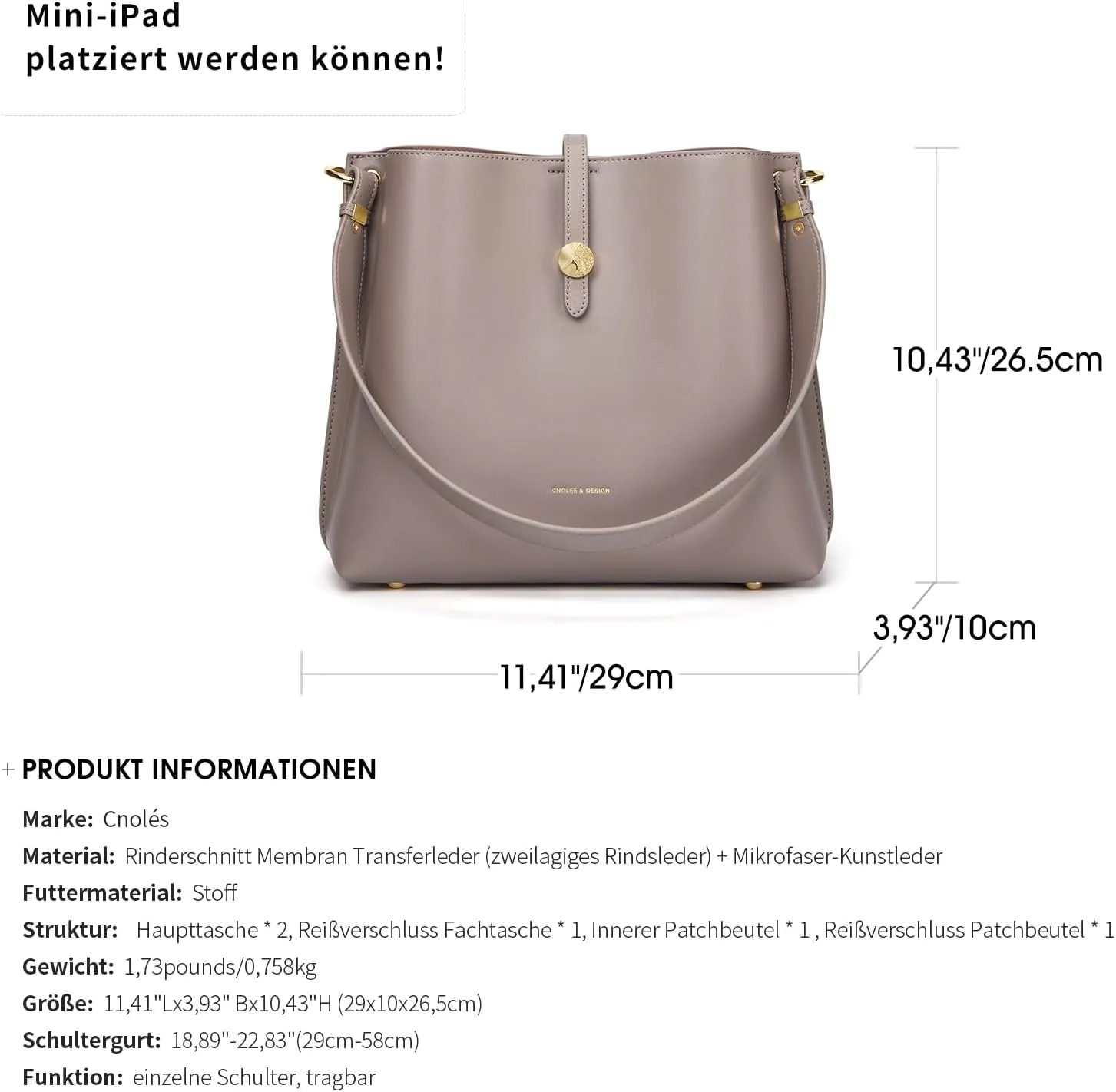 Cnoles Women Genuine Leather Designer Tote Bags Purses And Handbags For Women Fashion Ladies Top Handle Shoulder Satchel Bag